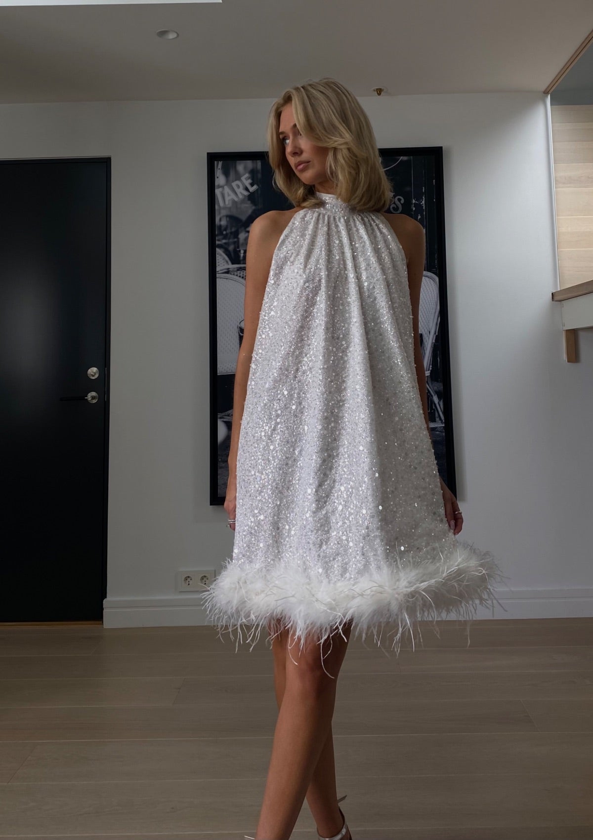 Helene Sequin Dress. White. PRE-ORDER