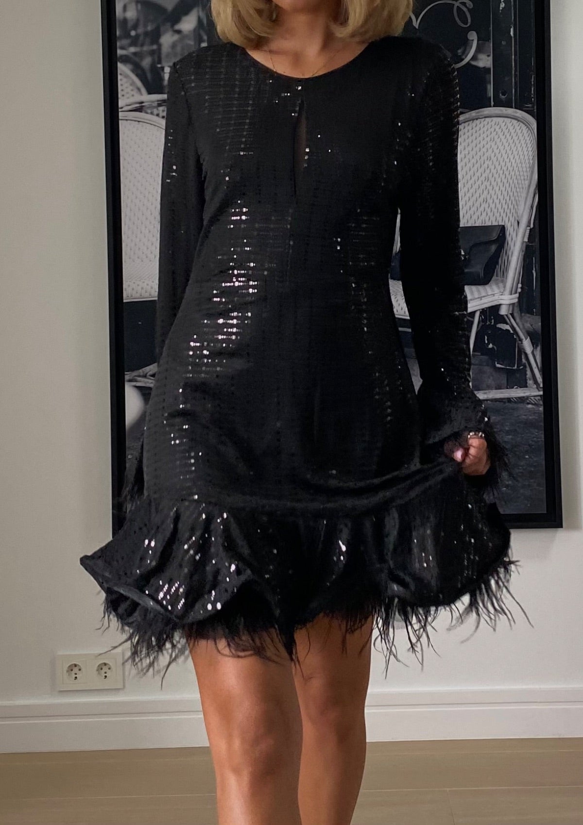 Julie Black Sequin Dress