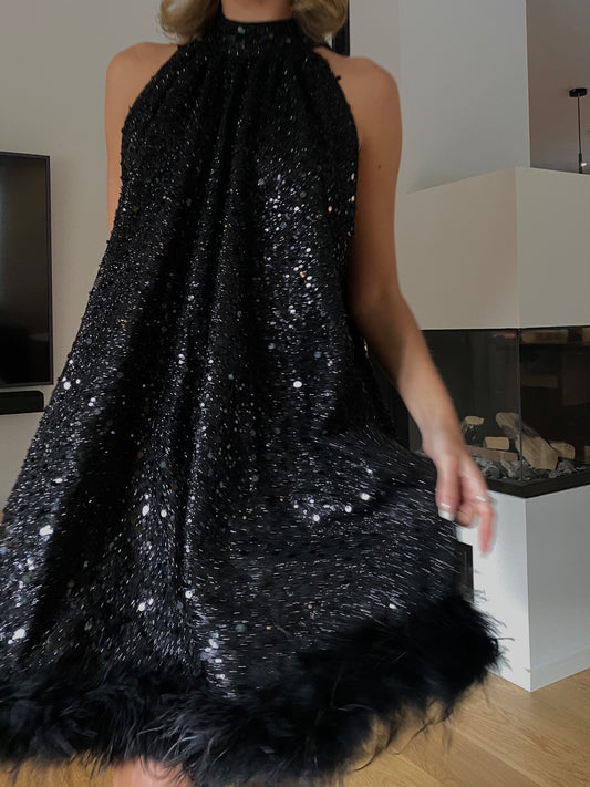 Helene Sequin Dress. Black
