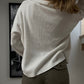 White Knitted Long Sleeve Sweater