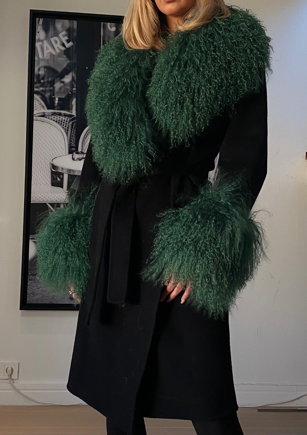 Bella Coat- Black/ Green